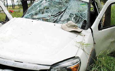 A vehicle is left badly damaged after a crash south of Rolleston. A vehicle is left badly damaged after a crash south of Rolleston.